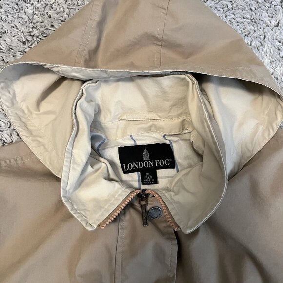 London Fog Women's Trench Coat with Removable Hood Vintage Size XL - Picture 5 of 8